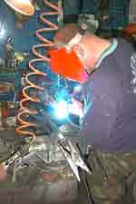 Welding the seat mountings